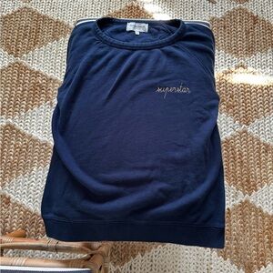 Maison Labiche Navy + Gold Embroidered Sweatshirt superstar, med (fits small)